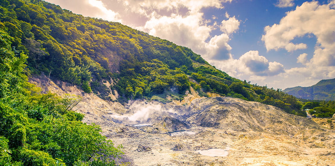 Soufriere’s ‘drive-in’ volcano and the Sulphur Springs Park, St Lucia
